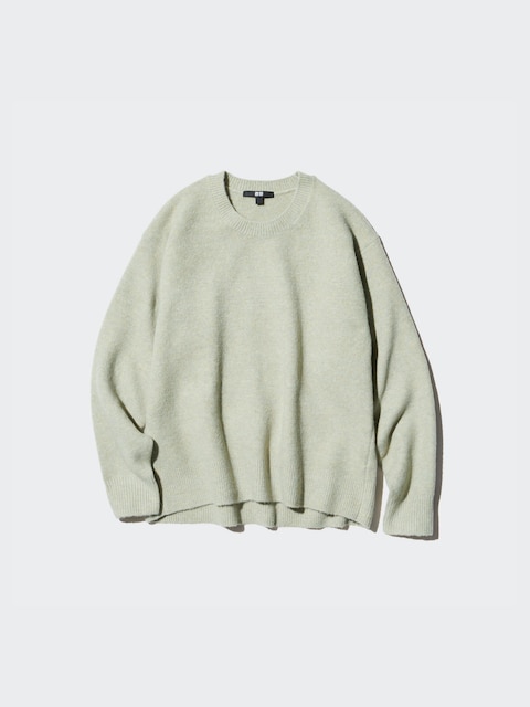 Uniqlo Lichtgroen - Soufflé Trui Met Ronde Hals - Xs