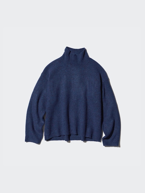 Uniqlo Blauw - Soufflé Trui Met Hoge Hals - Xl