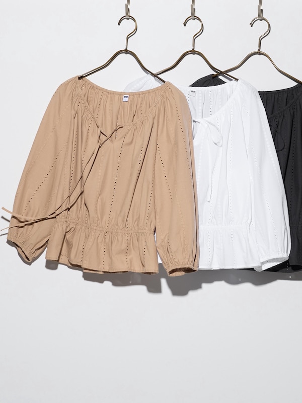 Embroidery Blouse 3/4 Sleeve