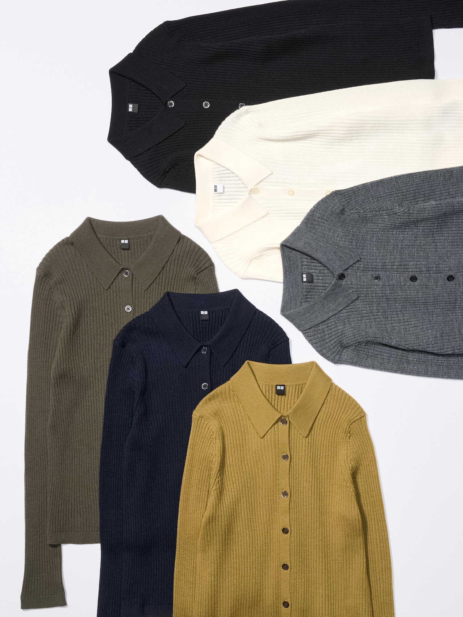 Merino Ribbed Polo Cardigan | UNIQLO US