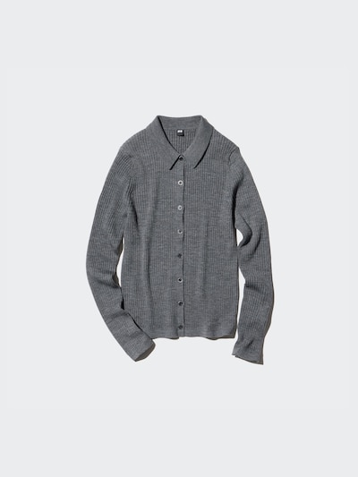 Merino Ribbed Polo Cardigan 3