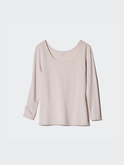 HEATTECH Cotton EXTRA WARM Scoop Neck Long Sleeve T-Shirt