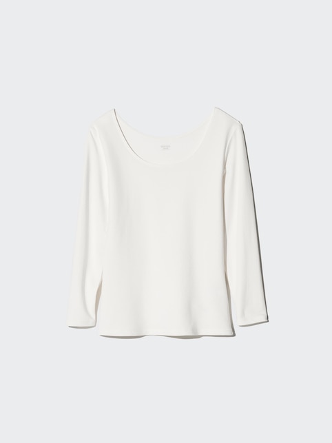 HEATTECH Cotton EXTRA WARM Scoop Neck Long Sleeve T-Shirt