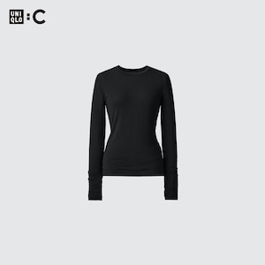 T-SHIRT HEATTECH EXTRA-CHAUD EN MÉLANGE CACHEMIRE COL ROND