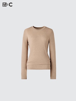 HEATTECH Extra Warm Cashmere Blend Crew Neck T-Shirt (Long Sleeve)