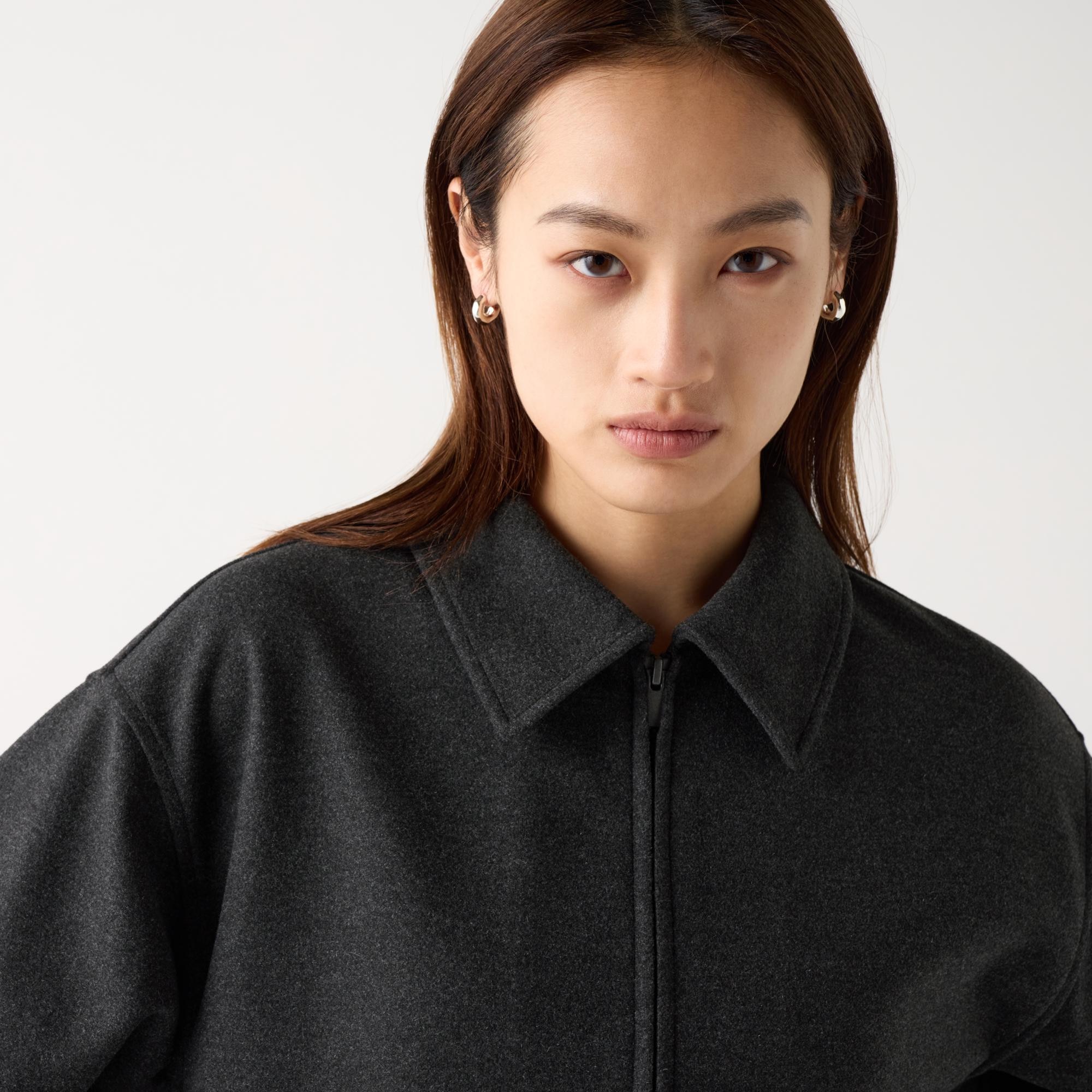 BRUSHED JERSEY OVERSIZED BLOUSON