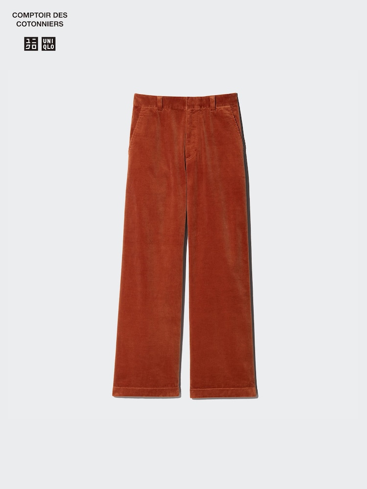 Wide Leg Trousers Pantalon Uniqlo U Femme Pantalon Velours Uniqlo