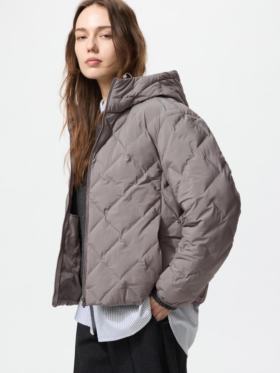 UNIQLO Women's PUFFTECH Parka with Water-Repellent, Gray, 2
