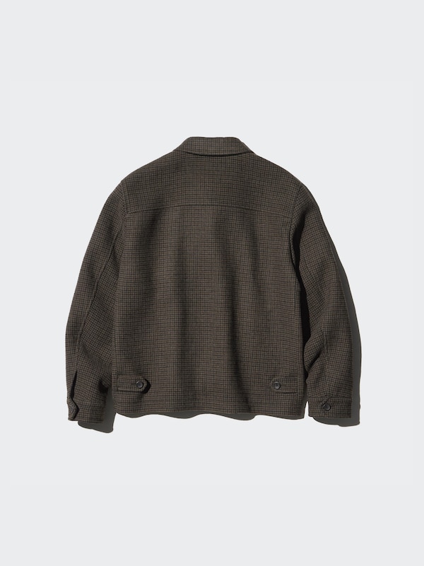 Single Collar Short Jacket | Checked