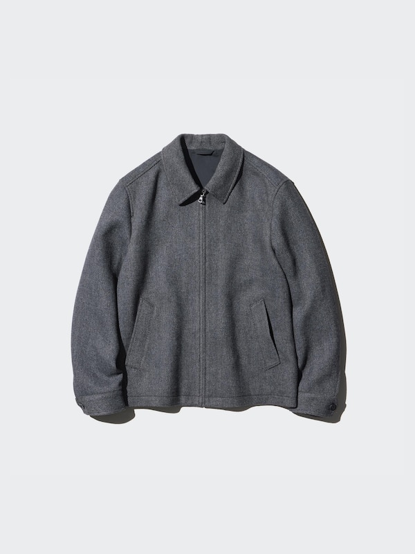 Single Collar Short Jacket | Herringbone