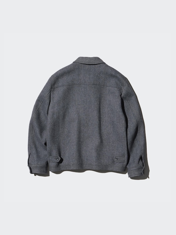 Single Collar Short Jacket | Herringbone