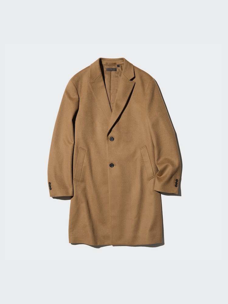 Winter long wool coat with double breasted 4700