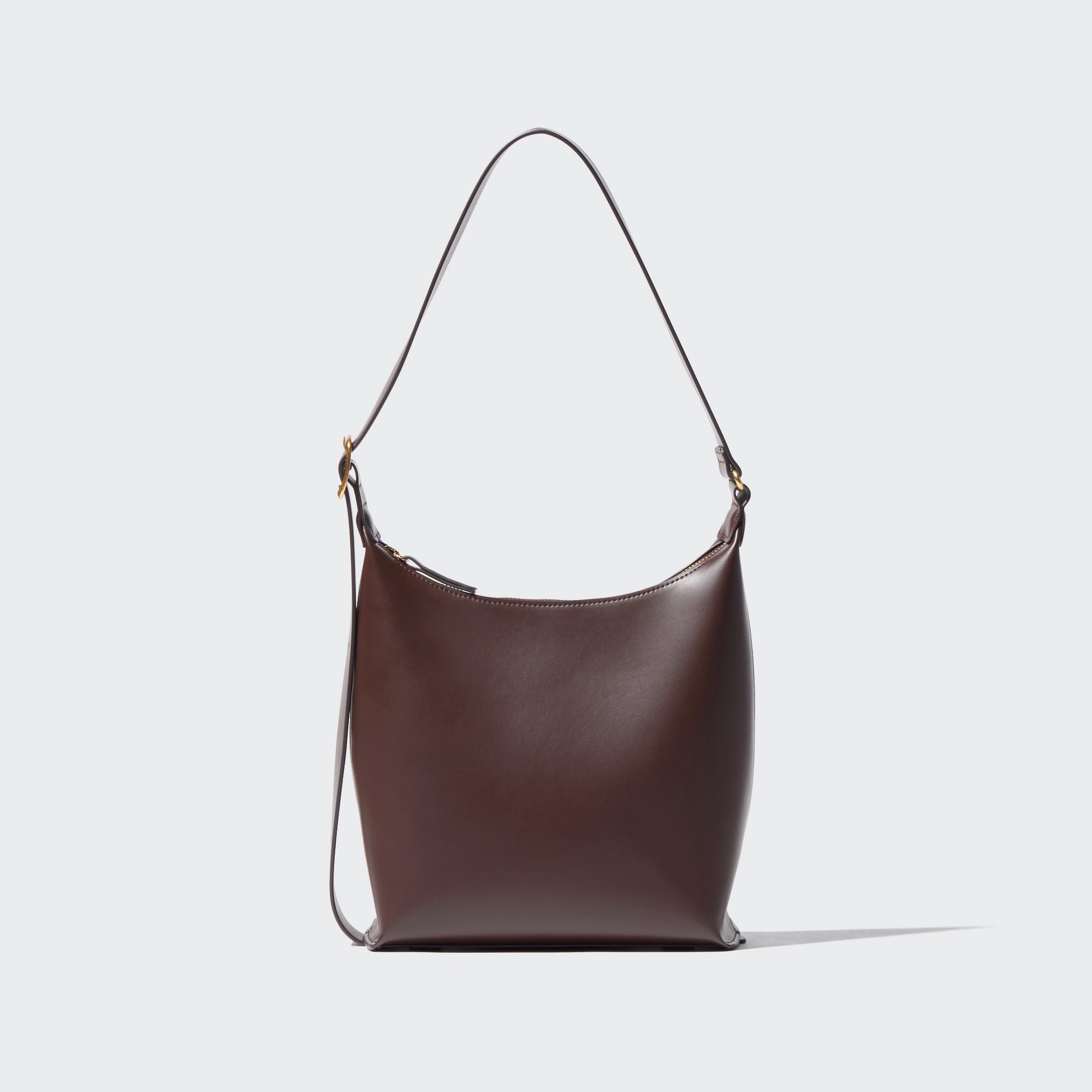 FAUX LEATHER SQUARE SHOULDER BAG