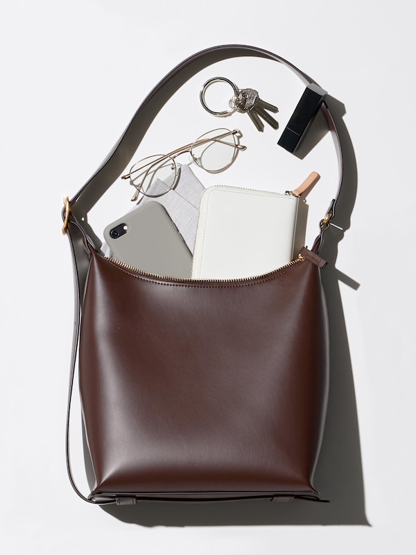 Faux Leather Square Shoulder Bag