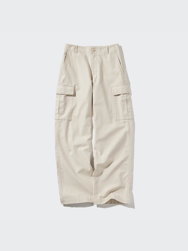 Wide Straight Leg Cargo Trousers (Long)
