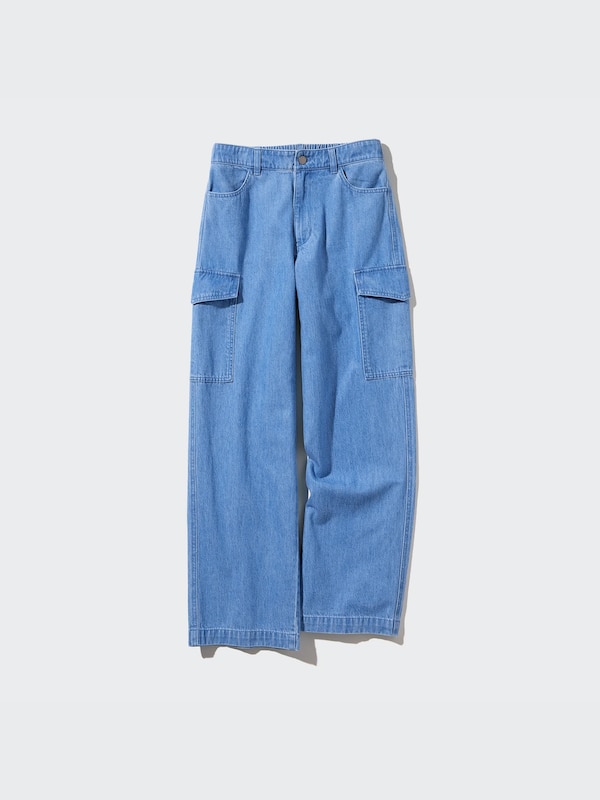 Denim Wide Straight Cargo Pants | Tall