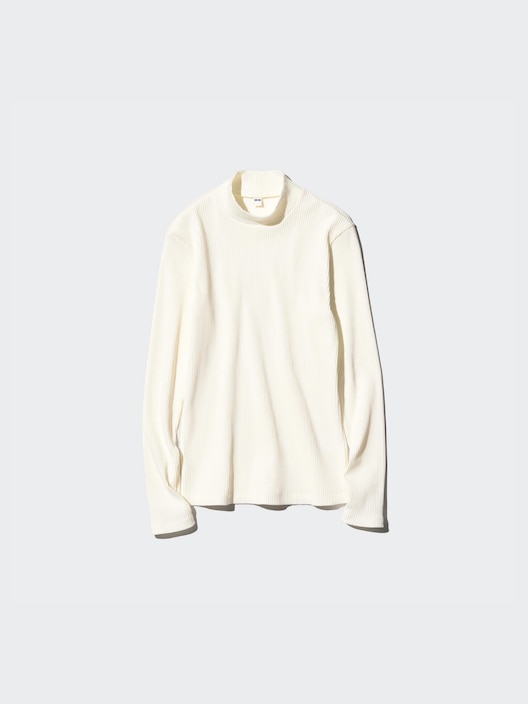 Ribbed High Neck T-Shirt Long Sleeve