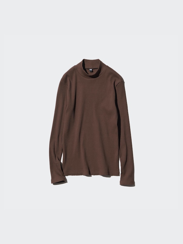 Ribbed High Neck T-Shirt | Long Sleeve
