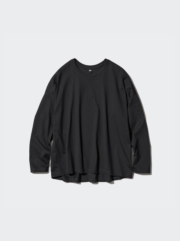 Smooth Cotton Oversized T-Shirt | Long Sleeve