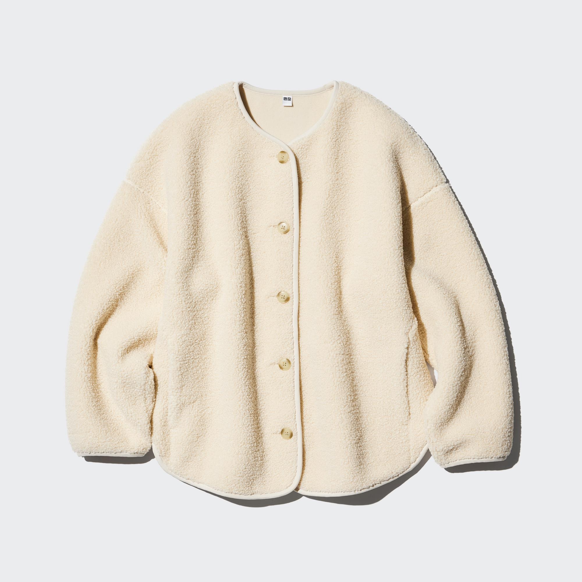 Pile Lined Fleece Relaxed Cardigan