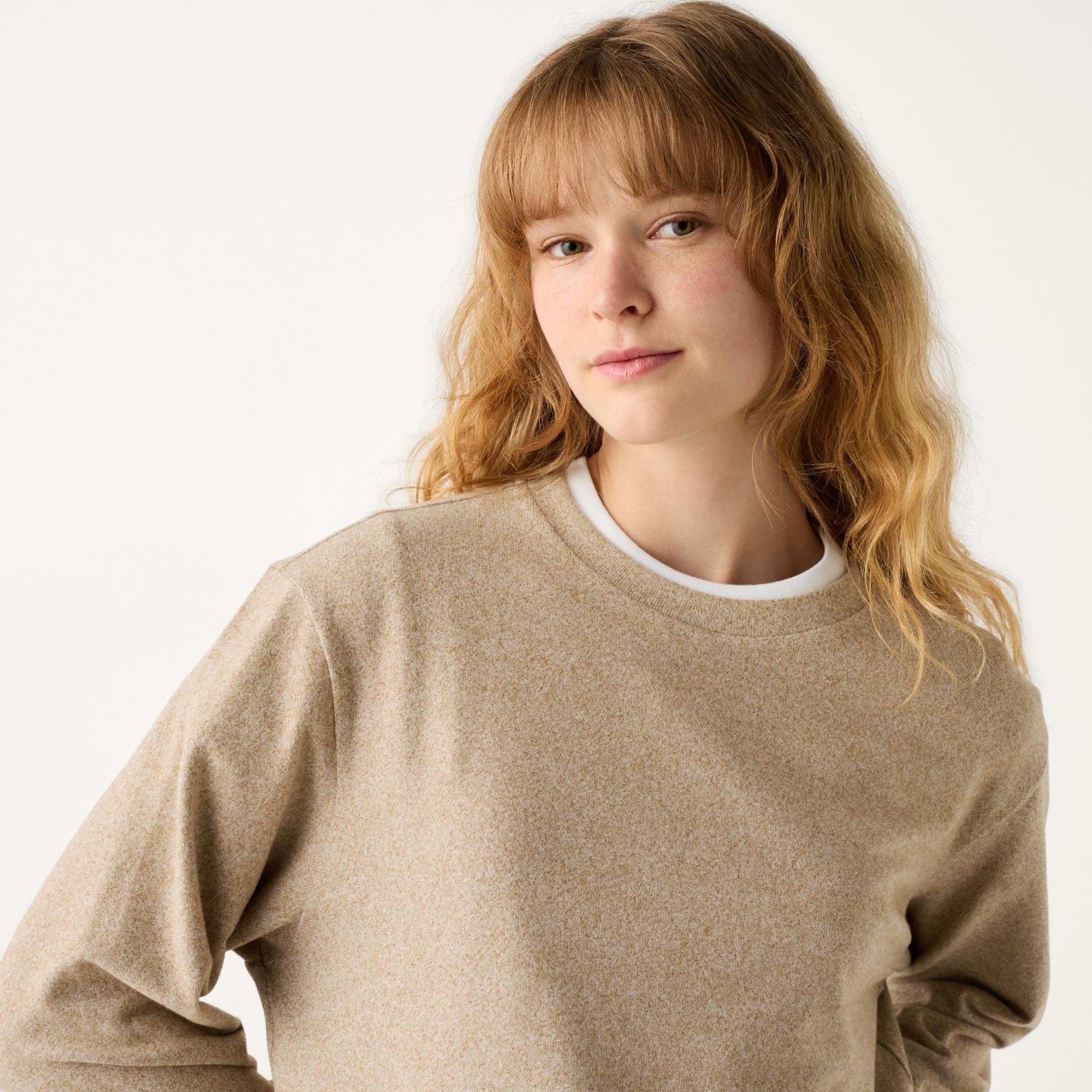 SOFT KNITTED FLEECE CREW NECK T-SHIRT