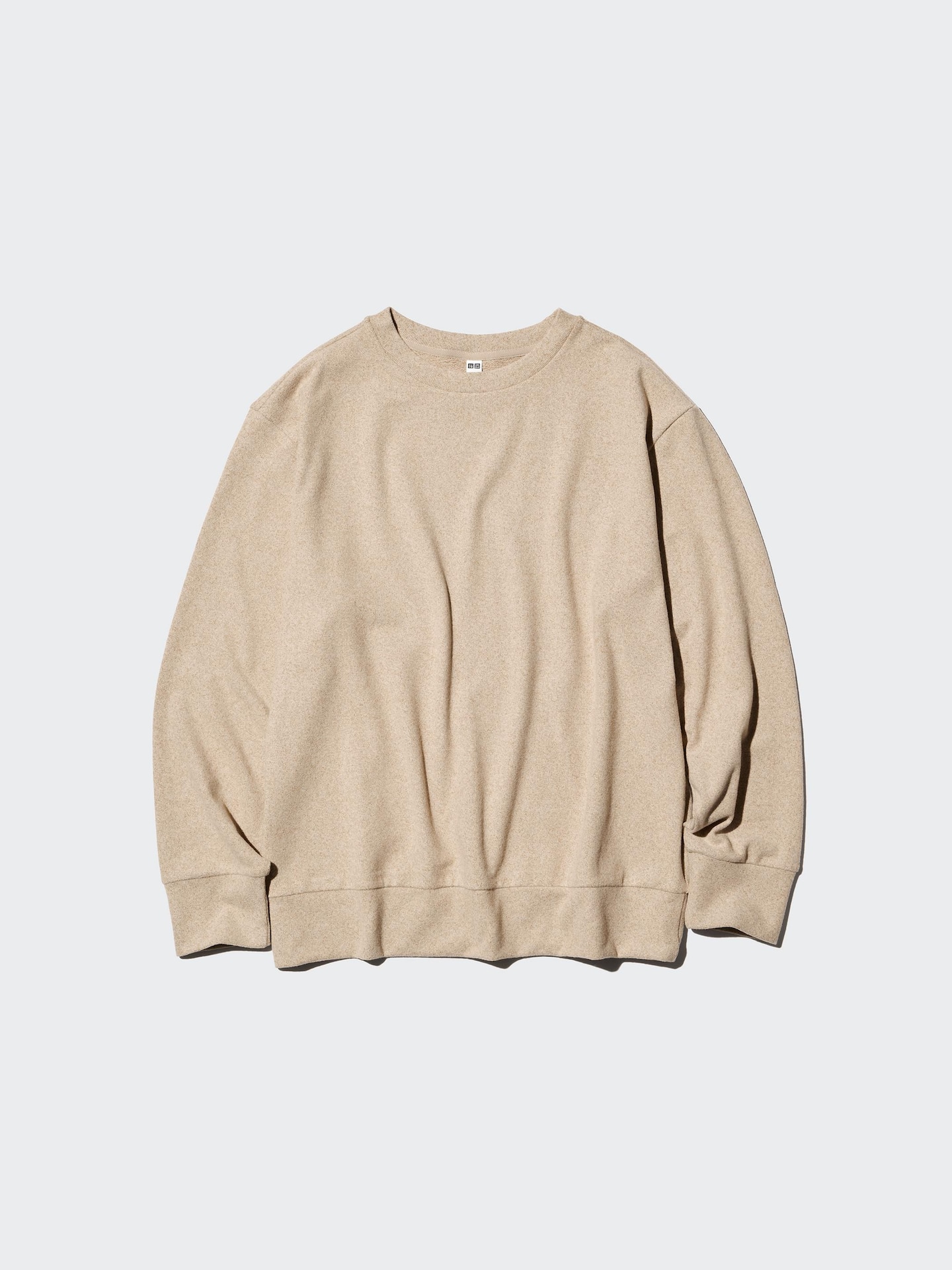 Женская футболка Uniqlo из мягкого флисового трикотажа с длинным рукавом, цвет: Бежевый — фото 5