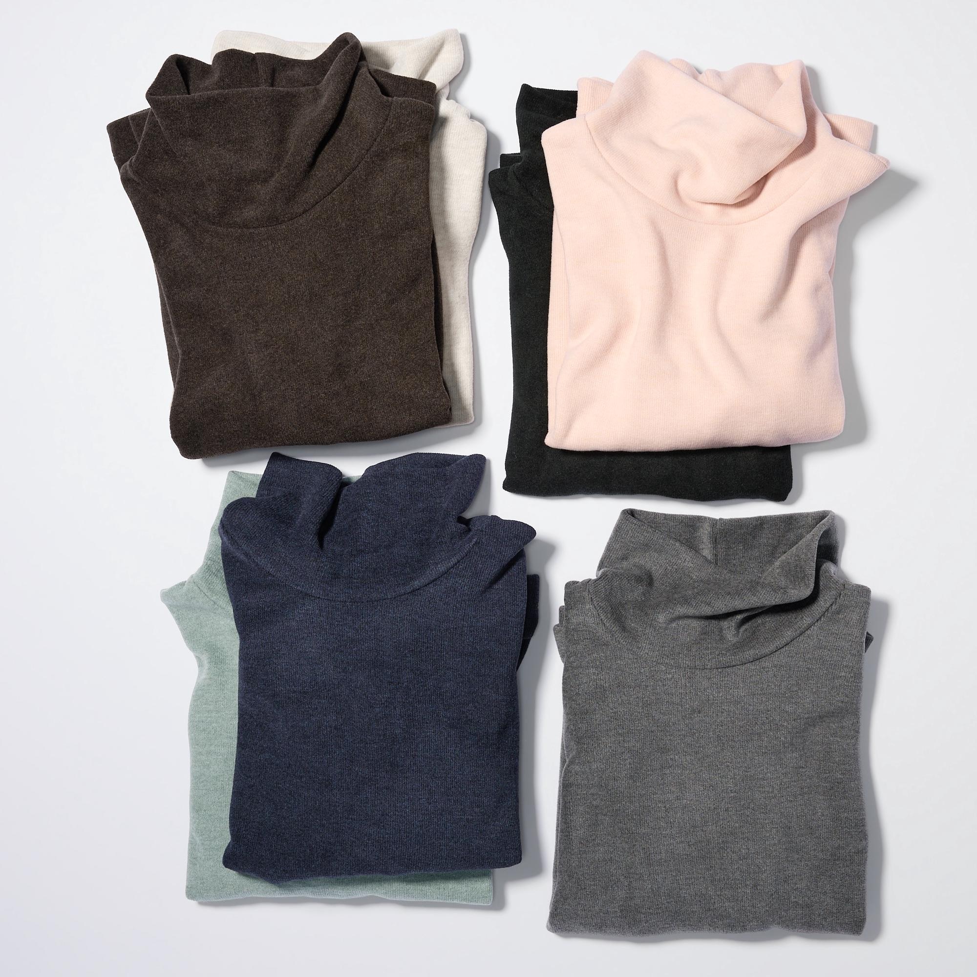 Soft Knitted Fleece Ribbed High Neck T-Shirt