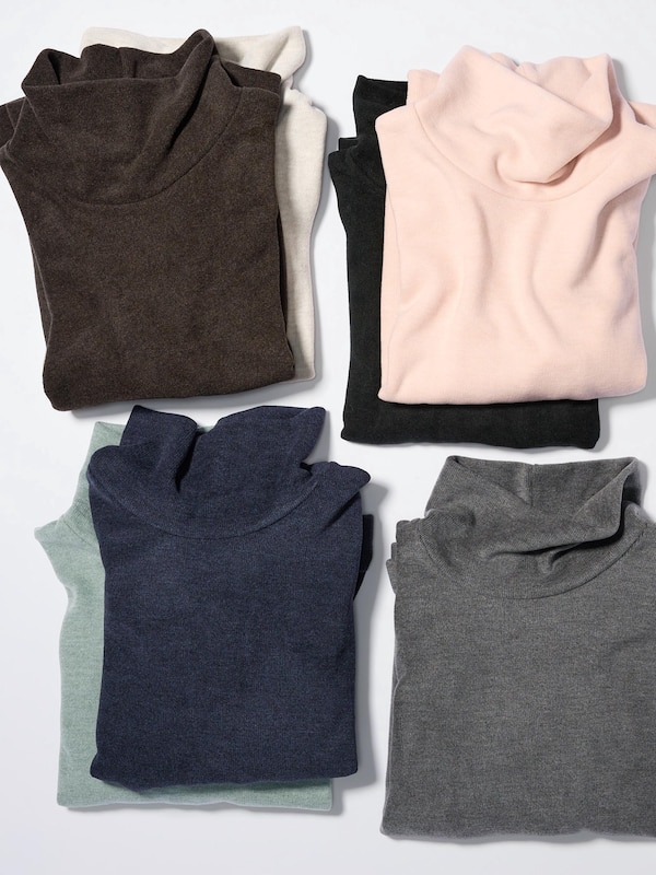 Soft Knitted Fleece Ribbed T-Shirt | High Neck | Long Sleeve