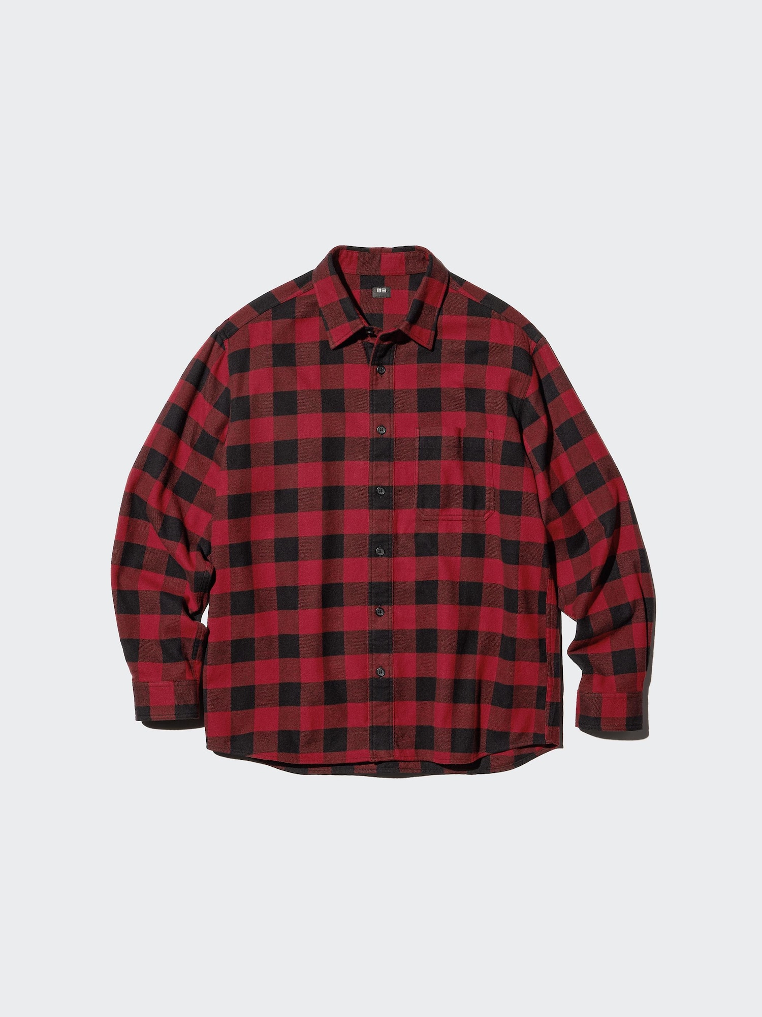 UNIQLO Men's Flannel Checked Shirt, Red