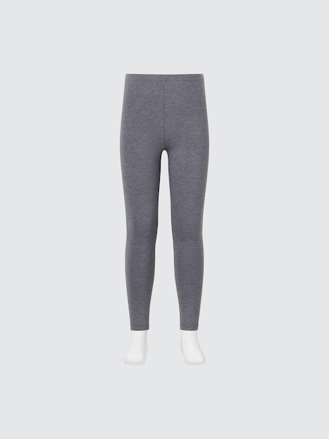 Uniqlo - Legging Heattech En Coton Extra Chaud (Chiné) - Gris Foncé - 5-6 Ans (120Cm)