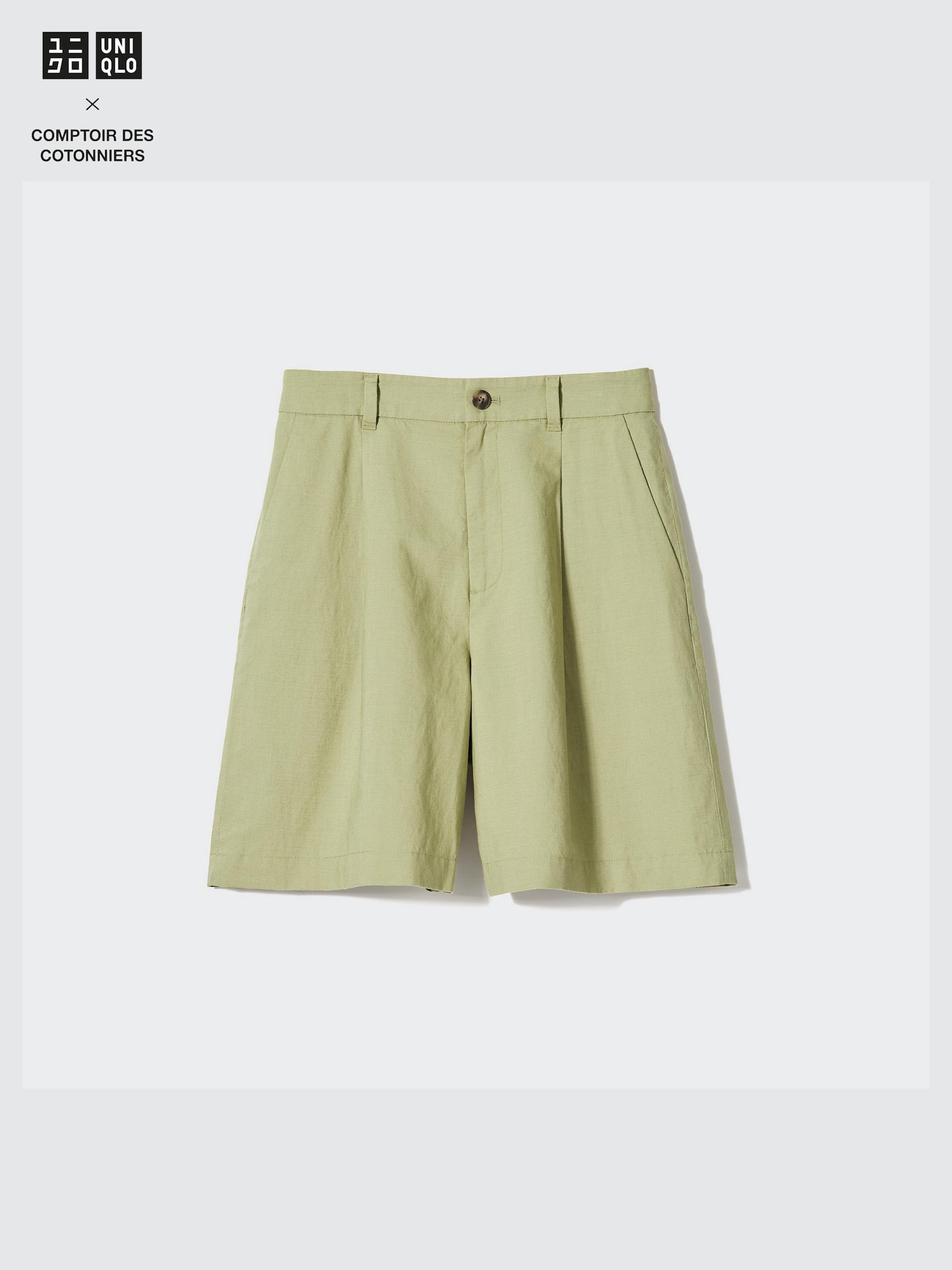 Linen Blend Pleated Shorts