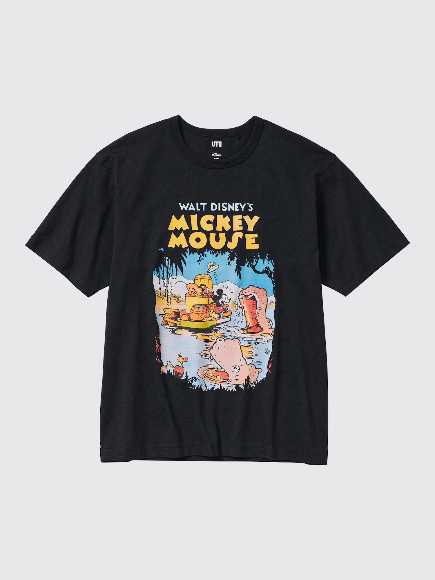★WAIKEI★ Mickey Mouse Vintage Poster Short Sleeve T-Shirt Disney Vintage Poster Collection UT (Oversized Short-Sleeve
