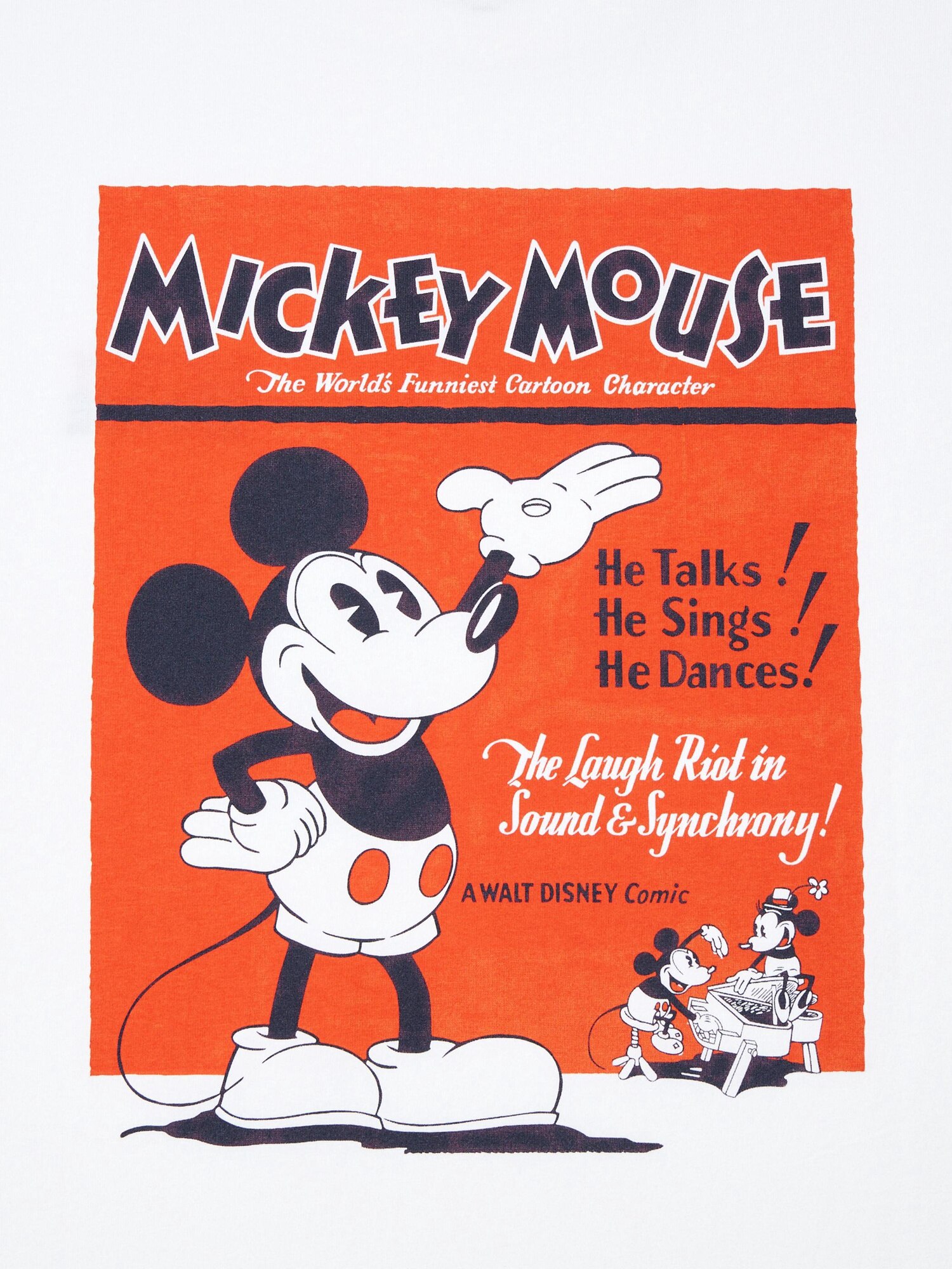 ★WAIKEI★ Mickey Mouse Vintage Poster Short Sleeve T-Shirt Disney Vintage Poster Collection UT (Oversized Short-Sleeve