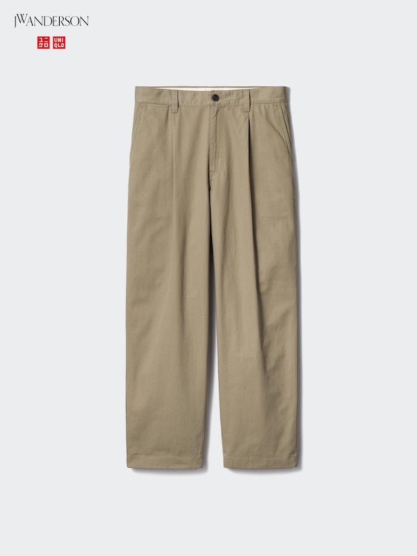 Pleated Wide Chino Pants