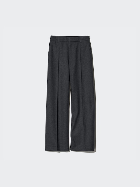 Geplooide Wijde Pantalon van Geborsteld Jersey