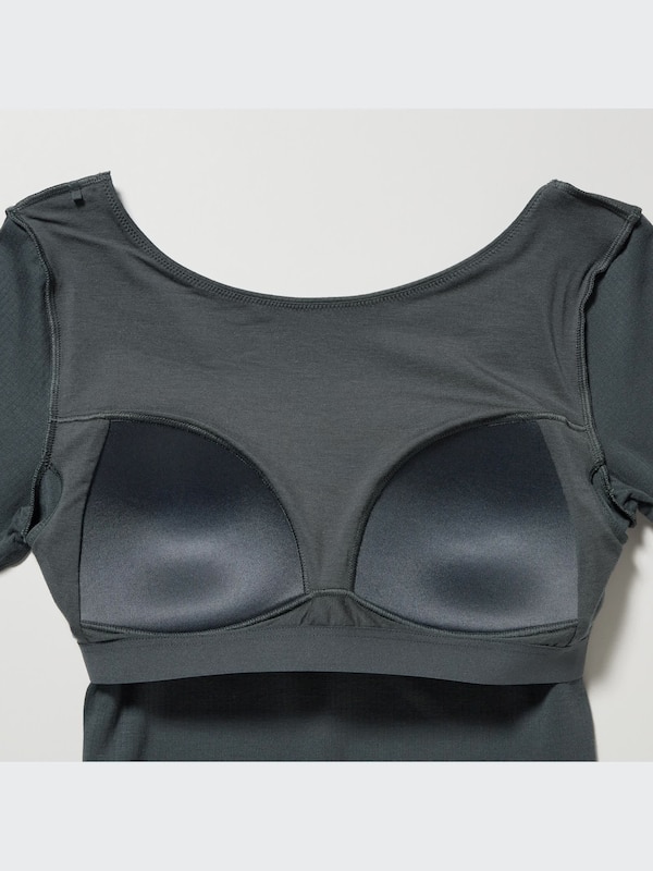 HEATTECH Ribbed Scoop Neck Long Sleeved Thermal Bra Top