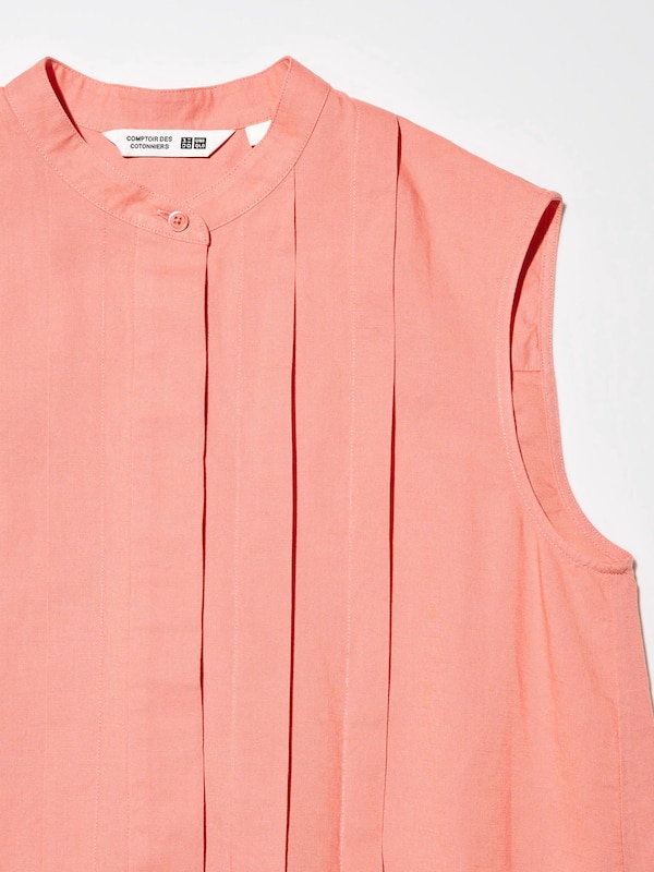 Linen-Blend Sleeveless Blouse