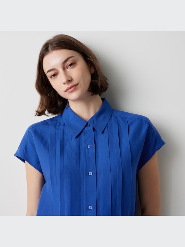 Linen-Blend Short-Sleeve Shirt Dress | UNIQLO US