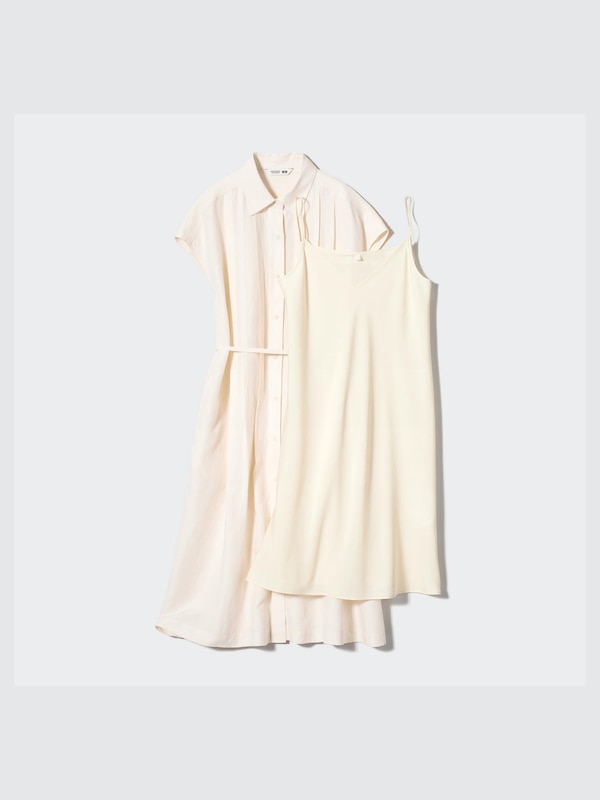 Linen-Blend Short-Sleeve Shirt Dress
