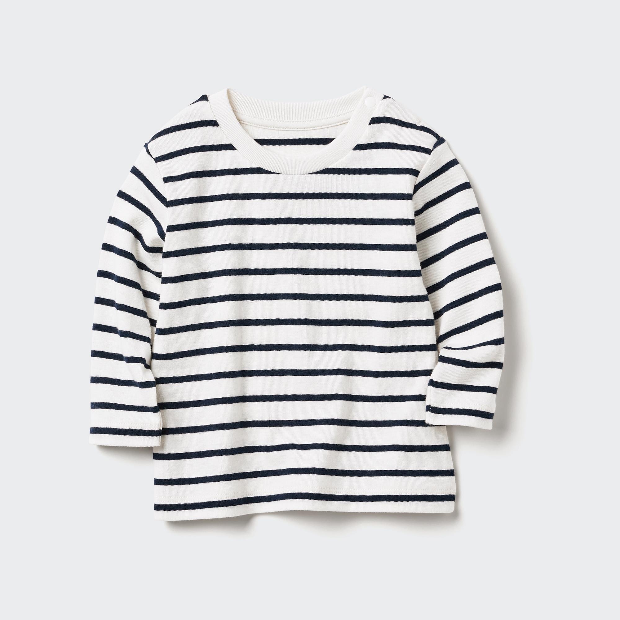 Crew Neck T-Shirt | Long Sleeve Striped