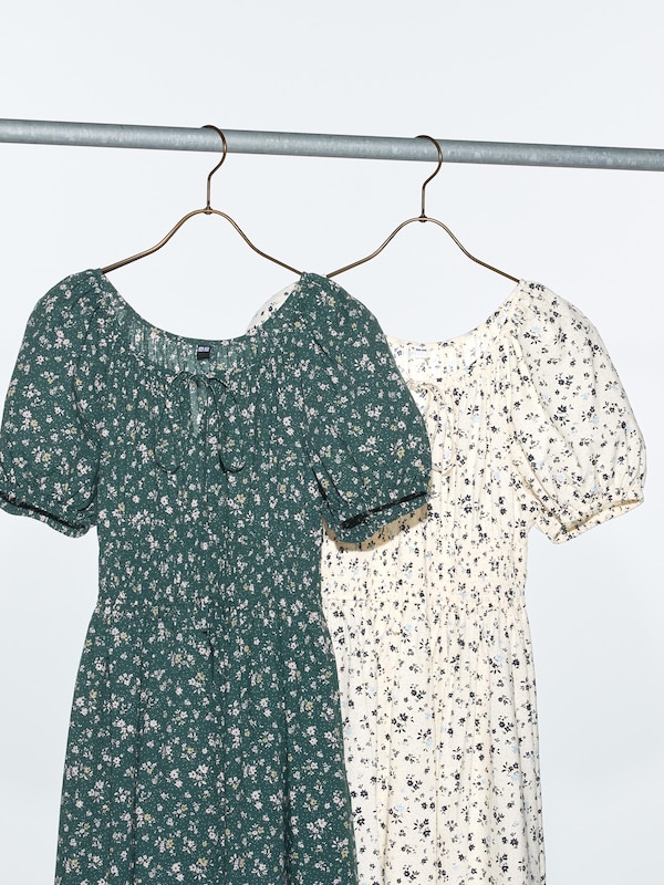 Volume Sleeve Dress | Printed