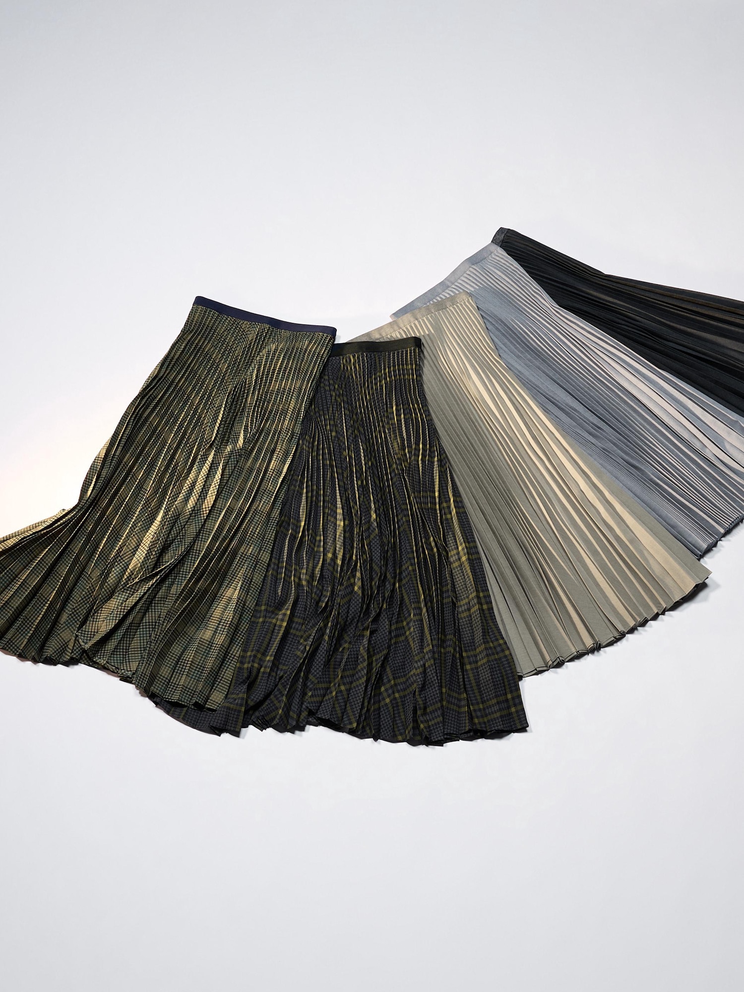 Pleated Long Skirt | Checked | UNIQLO US
