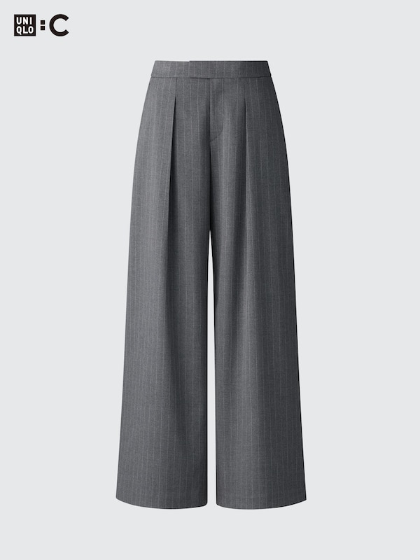 Pleated Wide Pants | Striped