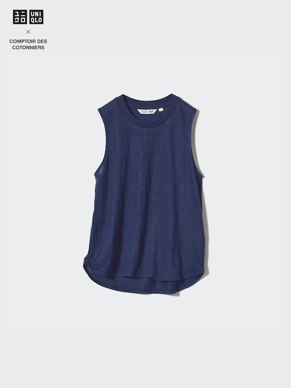Linen Sleeveless T-Shirt