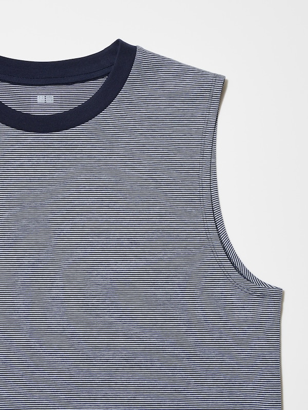AIRism Cotton Sleeveless Striped T-Shirt