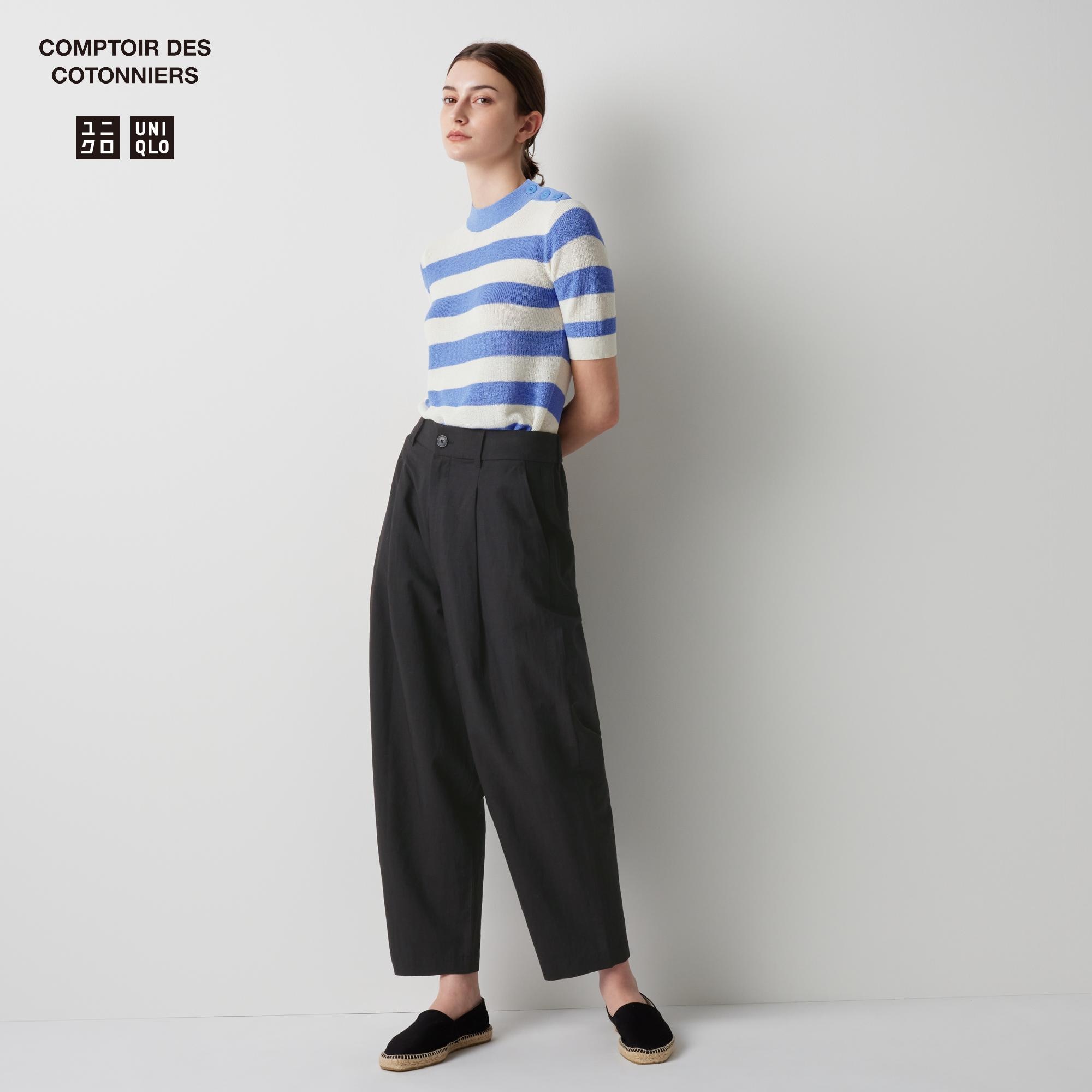 COS Relaxed-Fit Wide-Leg Wool Trousers in NAVY | Endource