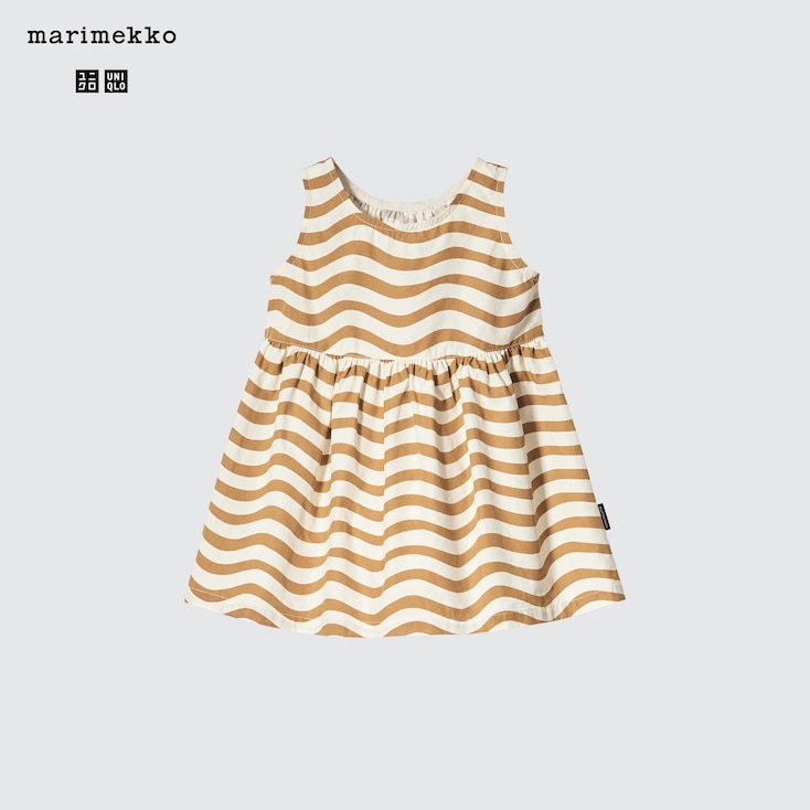 Uniqlo Algodón Vestido Sin Mangas Estampado - Caqui - 12-18 Mo
