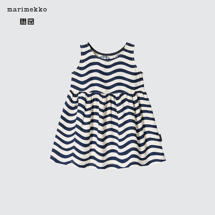 Uniqlo Algodón Vestido Sin Mangas Estampado - Azul Marino - 18 -24 Mo