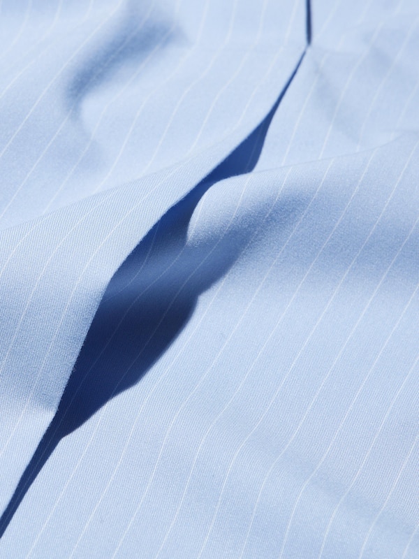 Rayon Skipper Collar Blouse (Stripe, 3/4 Sleeve)