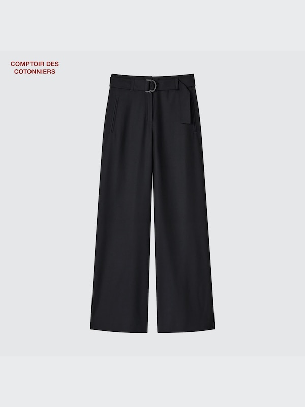 Wool Blend Wide Leg Trousers